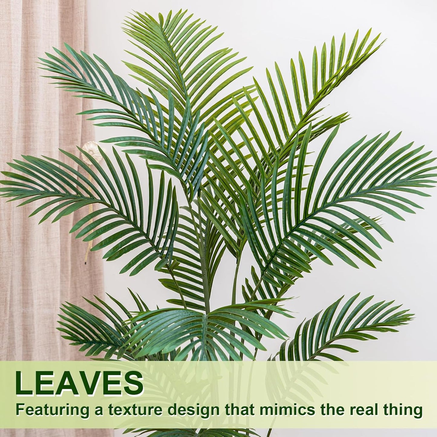 VIVATREES Palm Tree 6FT Artificial, 72in Tall Faux Palm Tree with 15.7 White Planter, Fake Potted Tree for Indoor & Outdoor Home Office Decor