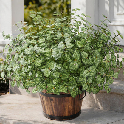 Ivydale Artificial Plants Outdoor 5 Pcs, Faux Greenery Plants Outdoor UV Resistant Silk Plants with Stems, Fake Plants for Outside Planter Front Porch Patio Pathway Decoration(Red)