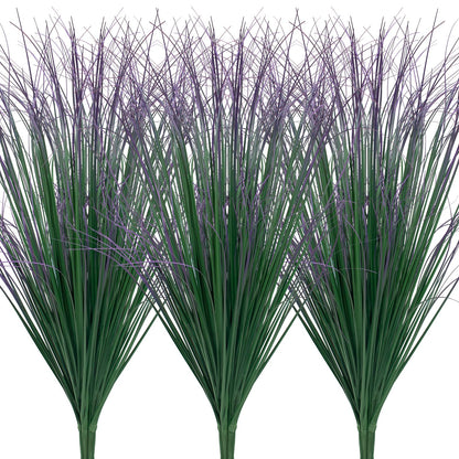 12Pcs Artificial Grass Plants, Faux Shrubs Wheat Grass, Artificial Tall Grass Fake Plants for Outdoor Decor,Artificial Greenery Stems Weed for Room Indoor Home Decor（Green Red Tail）