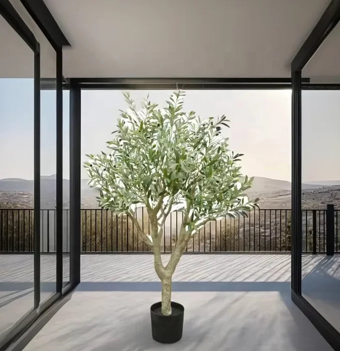 Large Artificial Olive Tree Interior Plastic Potted Plant Decor Stylish Plastic Decoration Tree