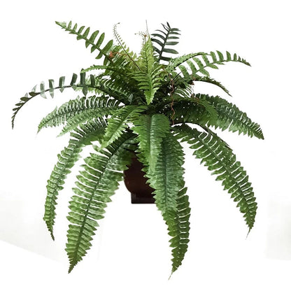 58 cm 24-Head Artificial Silk Ferns 24 Indoor/Outdoor Green Plastic Potted Plant Decorations