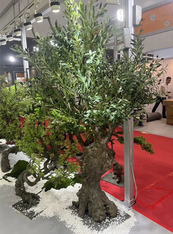 Large Old Artificial Olive Tree for Office Shopping Mall Store Decoration New Fake Grass Branch Plant Made of Plastic Fiberglass