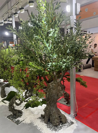 Large Old Artificial Olive Tree for Office Shopping Mall Store Decoration New Fake Grass Branch Plant Made of Plastic Fiberglass