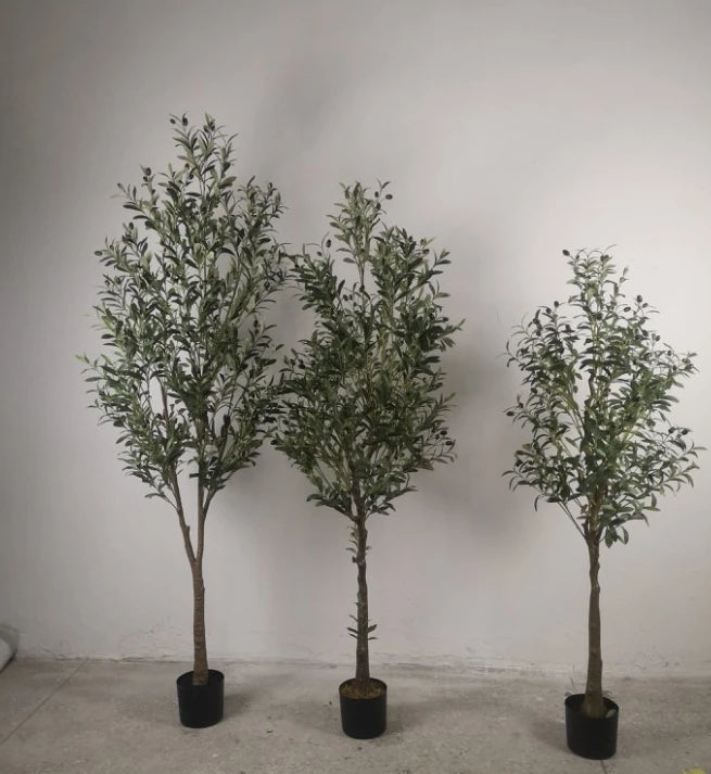 Newsample Luxury Artificial Plants Elegant Olive Trees Grass for Hotel Holiday Room Decor Art Decor for Interior Design