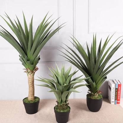 Artificial Sisal  Hemp Plastic Plants Green Gladiolus PE Material  Potted Agave Tree
