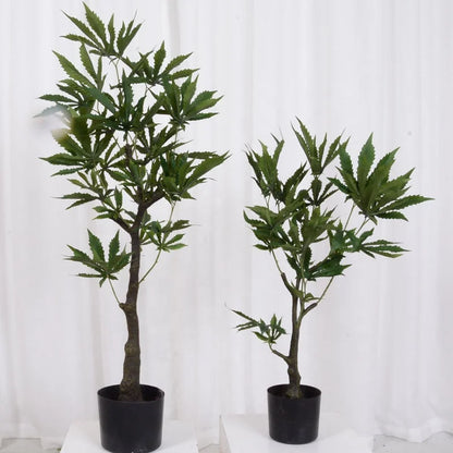 Artificial Hemp Plants 120cm Fabric Plastic Plant with Fake Hemptique Style Green Color 5-8 Years Indoor Lifetime