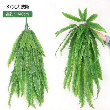 58 cm 24-Head Artificial Silk Ferns 24 Indoor/Outdoor Green Plastic Potted Plant Decorations