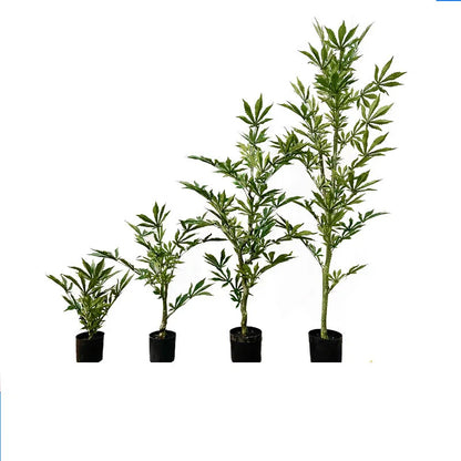 Artificial Hemp Plants 120cm Fabric Plastic Plant with Fake Hemptique Style Green Color 5-8 Years Indoor Lifetime
