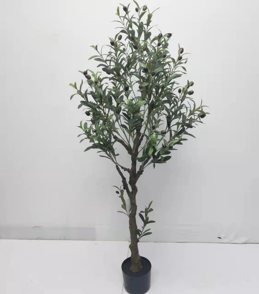 Newsample Luxury Artificial Plants Elegant Olive Trees Grass for Hotel Holiday Room Decor Art Decor for Interior Design