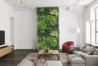 UV Resistant Outdoor Climbing Grass Wall Plastic Vertical Green Plant Artificial Wall for House or Office Use