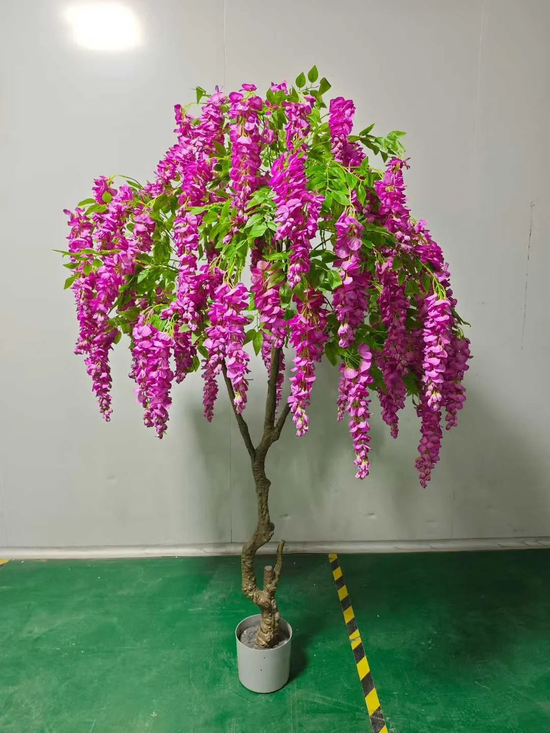 Artificial Cherry Flower Tree Decorative Wisteria Flowers Plant 200cm Height Real Wood Trunk Eco-Friendly High Quality Indoor