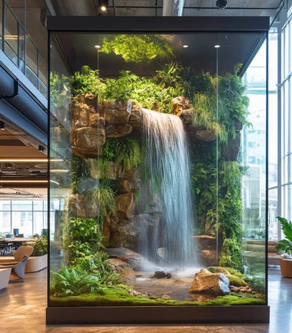 Touch Nature PE Material Artificial Landscape Waterfall System Topiary Wall Decoration for Indoor/Outdoor Use Artificial Grass