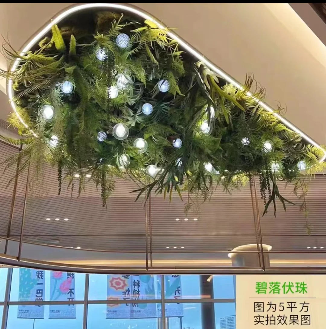Faxu Christmas Tree Ceiling Decoration Vertical Green Plants and Flowers Wedding Ornament