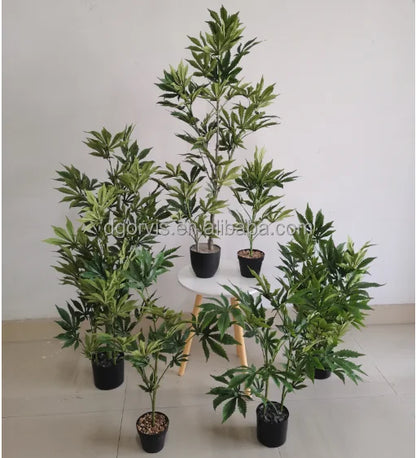 100cm Tall Artificial Plastic Plant Faux Marijuana with Fabric Leaf Unique and Eye-catching Decoration