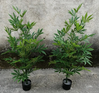 Artificial Hemp Plants Fabric and PE Material Fake Hemp Plastic Plant Green Eco-Friendly 120-150cm in Stock