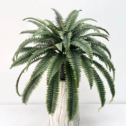 58 cm 24-Head Artificial Silk Ferns 24 Indoor/Outdoor Green Plastic Potted Plant Decorations