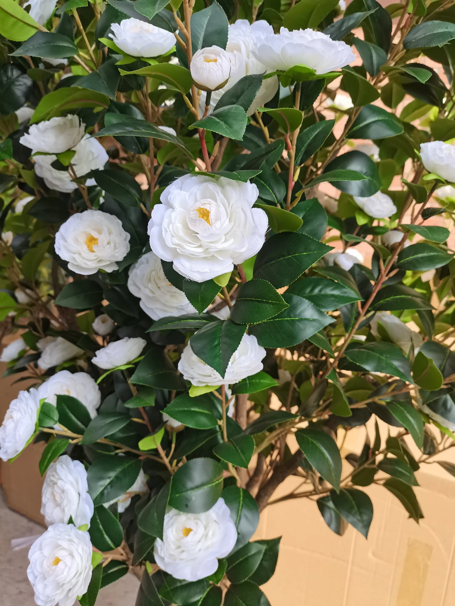 Custom Size Artificial Camellia Tree Plastic Halloween Decorative Accessory