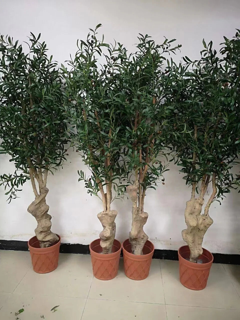Large Old Olive Tree Fiberglass Trunk 6ft 7ft Artificial Fabric Beautiful Garden Decorative Element