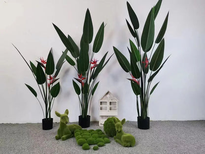 Fabric 4ft 6ft 7ft Tall Artificial Travel Banana Trees Party Office Room Space Grass Plants 120cm 180cm Sizes in Stock