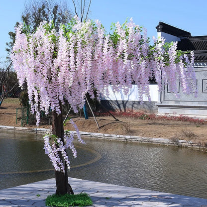 Large Purple Artificial Silk Wisteria Blossom Tree Plastic Thanksgiving Decoration OV Brand 150cm-800cm