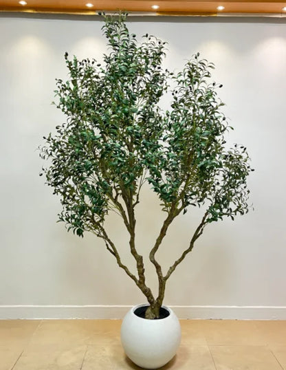 8ft Modern Large Garden Decoration Artificial Green Olive Tree with PE Trunk and Faux Plastic Poles 5-7 Days Delivery