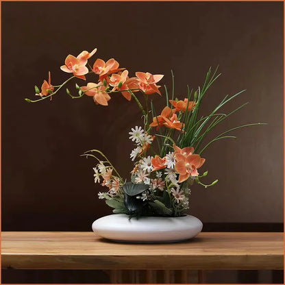 Orchid Fabric Flowers 60x35cm for 2024 Thanksgiving Halloween and Christmas Decorations