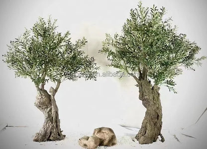 Large Old Artificial Olive Tree for Office Shopping Mall Store Decoration New Fake Grass Branch Plant Made of Plastic Fiberglass