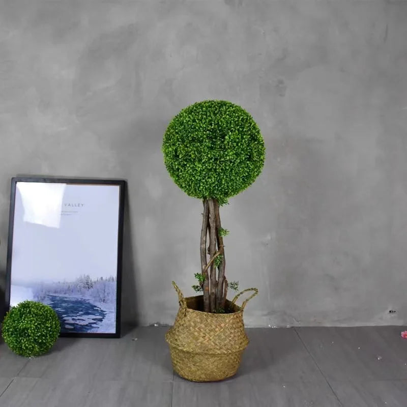 Ttrees Plastic Faxu Balls 80cm Ball Tree Natural Trunk Sakura Artificial Grass Outdoor Wedding Decorations Plastic Steel Leaves