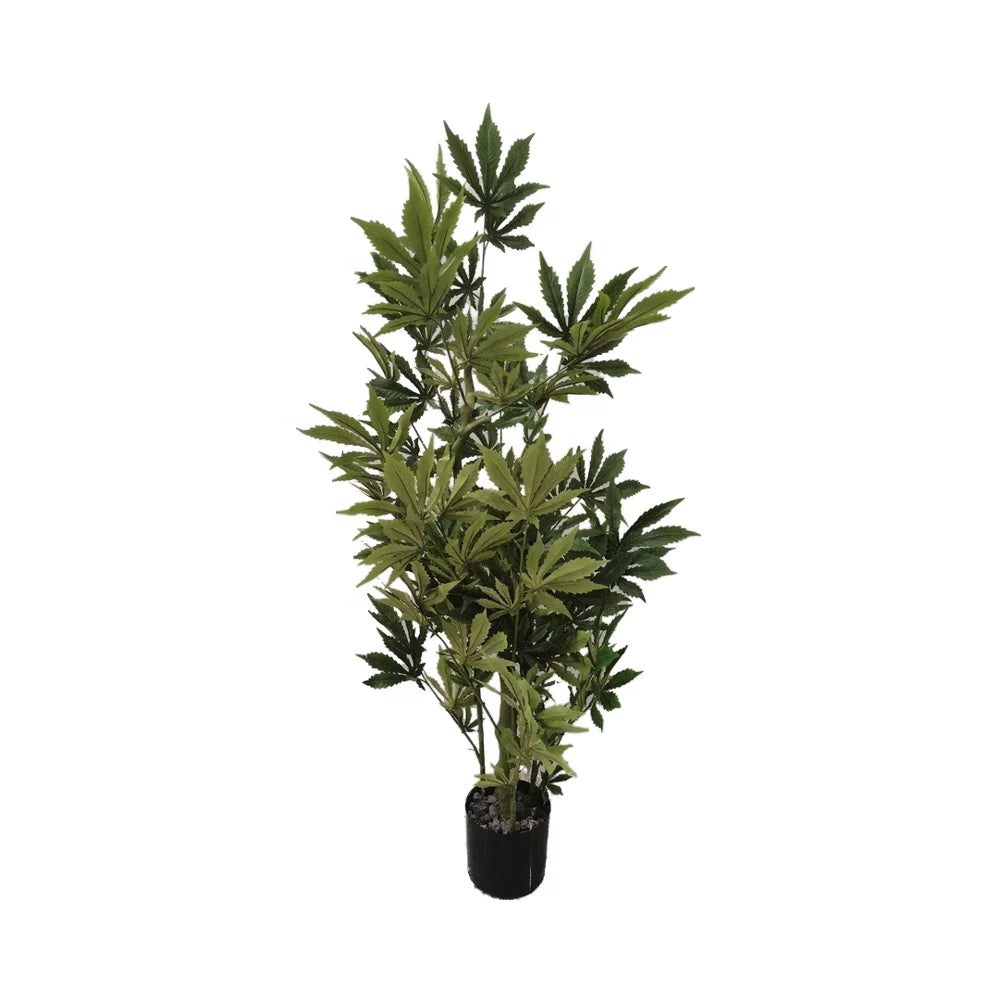 Faxu Home Decor Artificial Hemp Plant Fake Marijuana Plants for Indoor Use