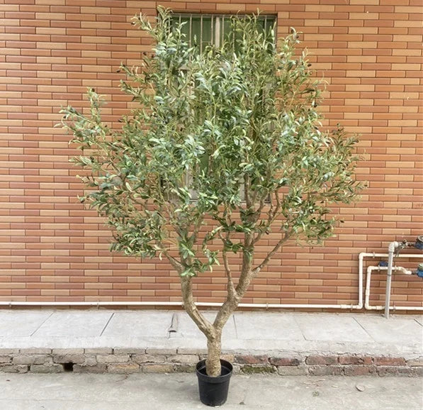 Large Old Artificial Olive Tree for Office Shopping Mall Store Decoration New Fake Grass Branch Plant Made of Plastic Fiberglass