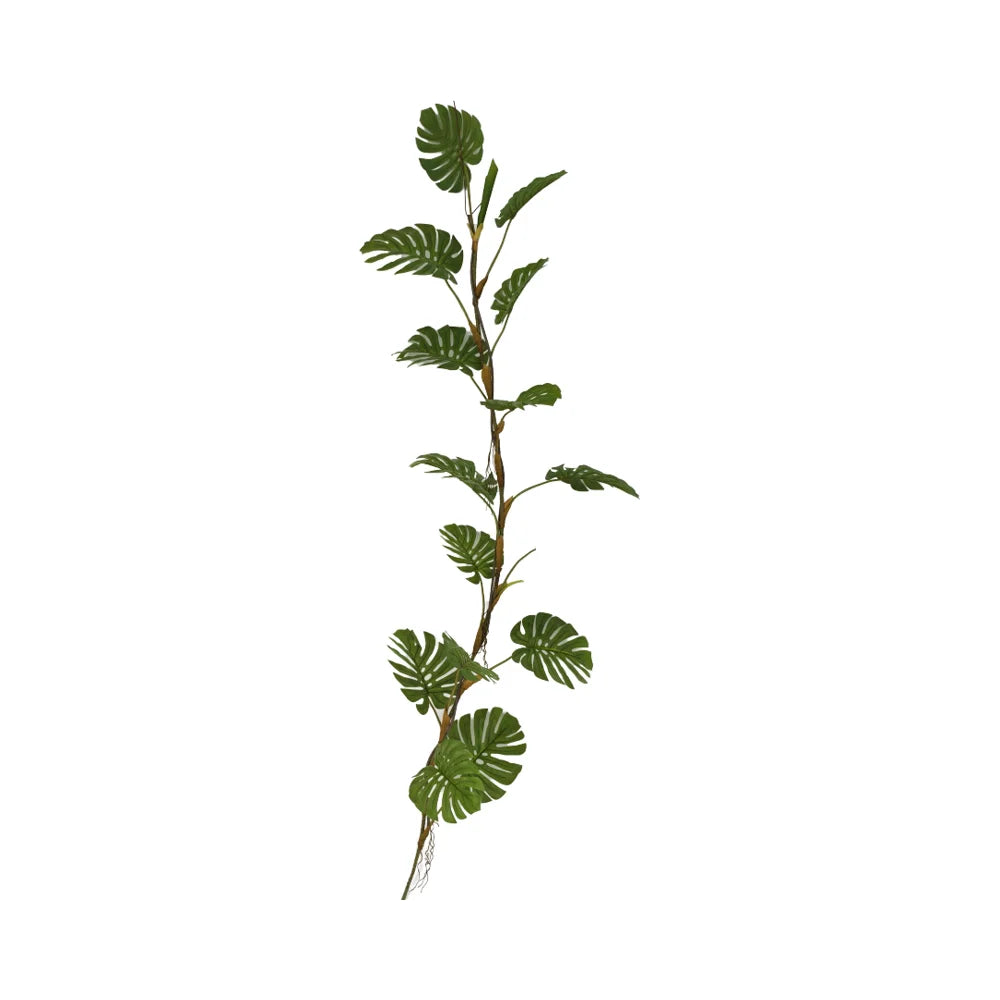 OV Brand Indoor Green Plant Rattan with Plastic Vine and Green Leaf Ceiling Decor Fabric Material in 60cm/80cm/120cm Sizes
