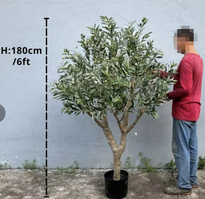 Large Artificial Olive Tree Interior Plastic Potted Plant Decor Stylish Plastic Decoration Tree