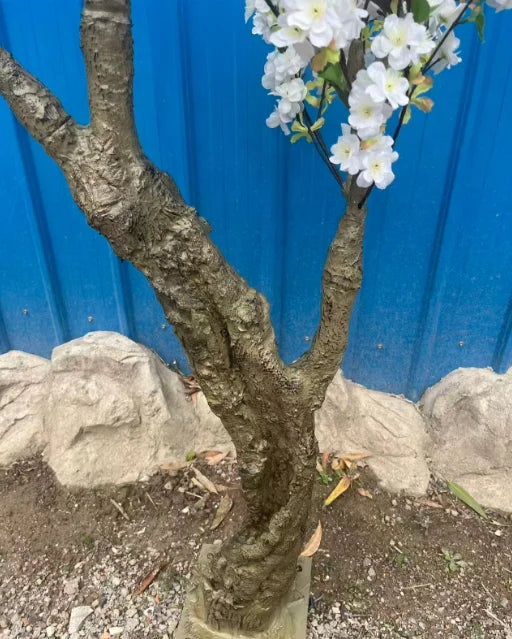 6ft Fiberglass Potted Table Christmas Sakura Tree with Cherry Flowers Blossoms