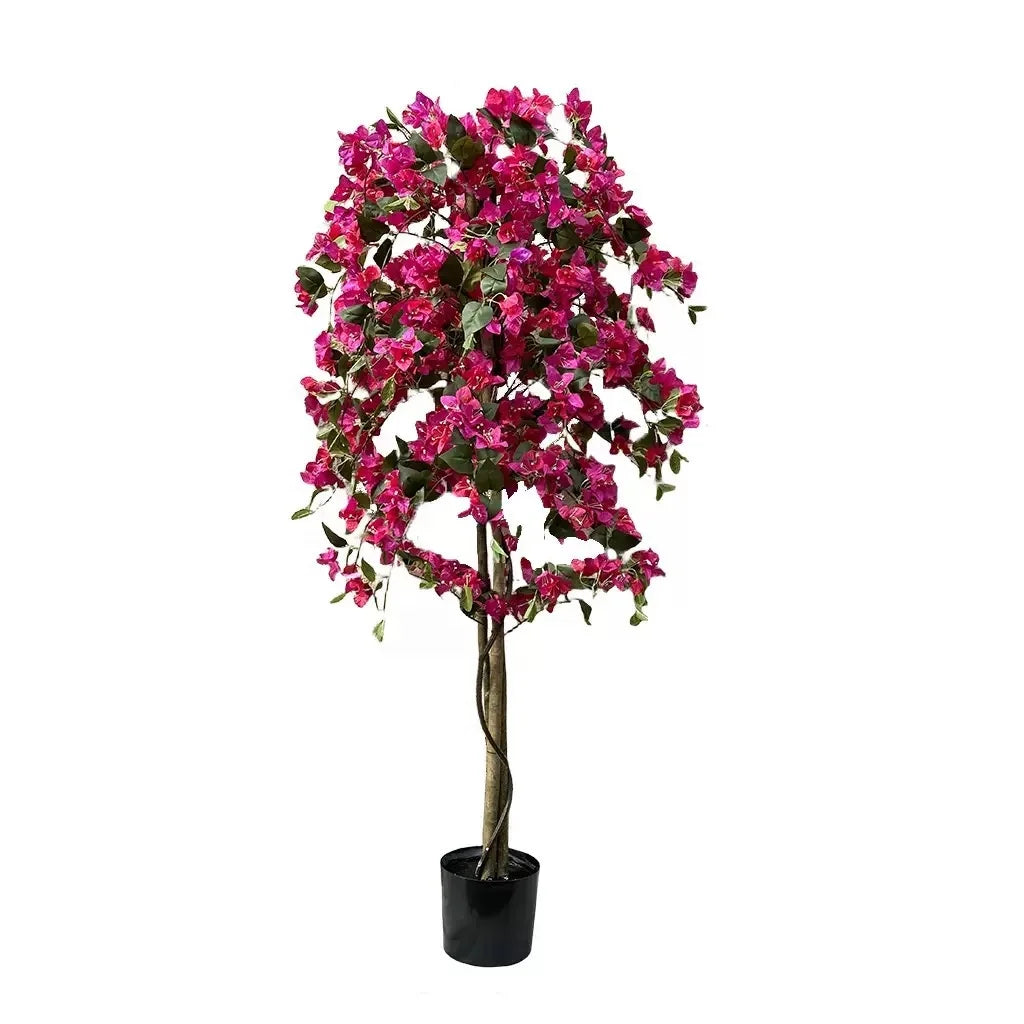 Faxu Durable Eye-Catching Simulated Rose Tree Artificial Flower 180CM Fabric Handmade High Simulation Plastic Pot Rectangular