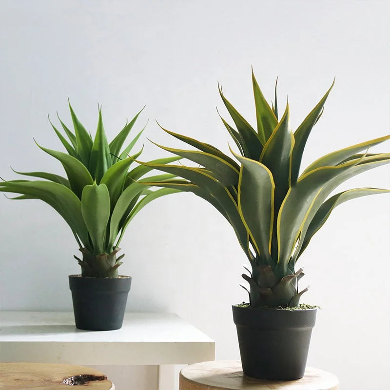 Artificial Sisal  Hemp Plastic Plants Green Gladiolus PE Material  Potted Agave Tree