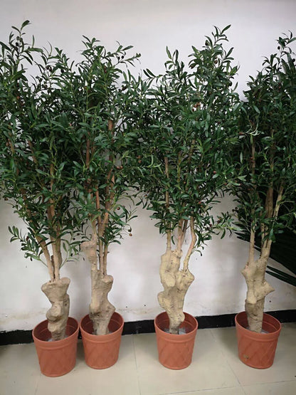 Large Old Olive Tree Fiberglass Trunk 6ft 7ft Artificial Fabric Beautiful Garden Decorative Element