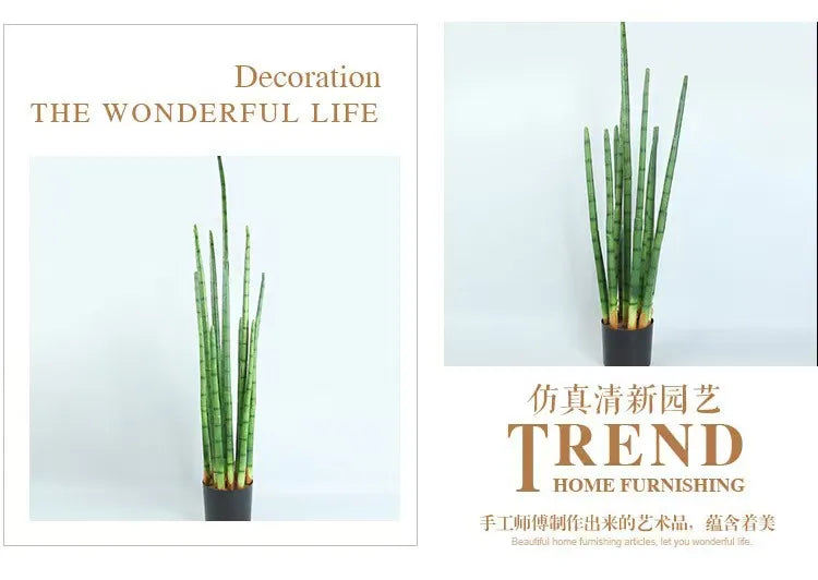 Artificial Plastic Snake Plant Tiger Piran 95cm Gold Pot Eco-Friendly Durable Indoor Outdoor