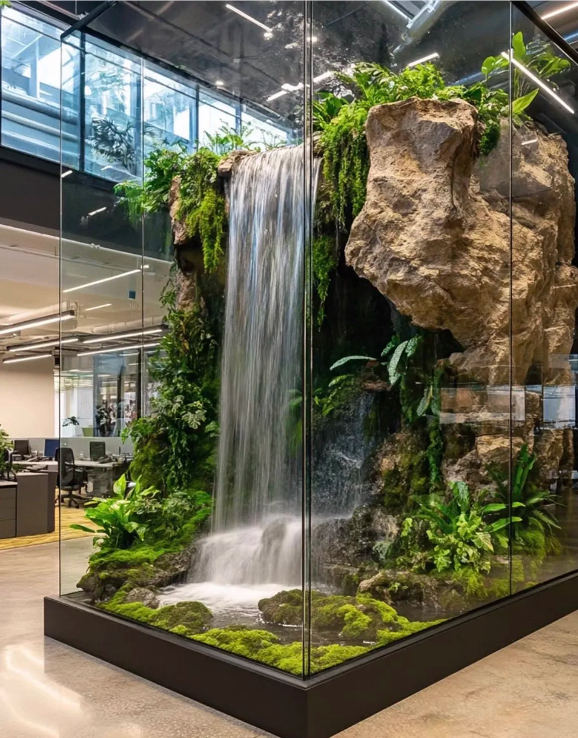 Touch Nature PE Material Artificial Landscape Waterfall System Topiary Wall Decoration for Indoor/Outdoor Use Artificial Grass