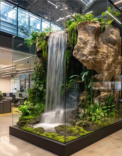 Touch Nature PE Material Artificial Landscape Waterfall System Topiary Wall Decoration for Indoor/Outdoor Use Artificial Grass