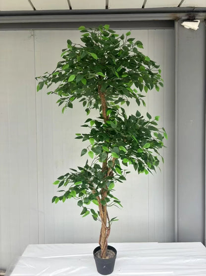 Eco-Friendly High Simulation 6ft Wooden Single-Piece Decorative Artificial Maple Tree Fabric Leaves Plastic Pot for Weddings