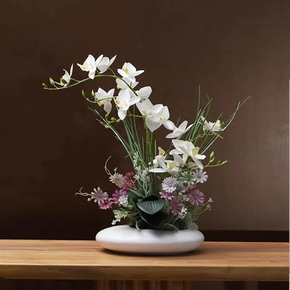 Orchid Fabric Flowers 60x35cm for 2024 Thanksgiving Halloween and Christmas Decorations