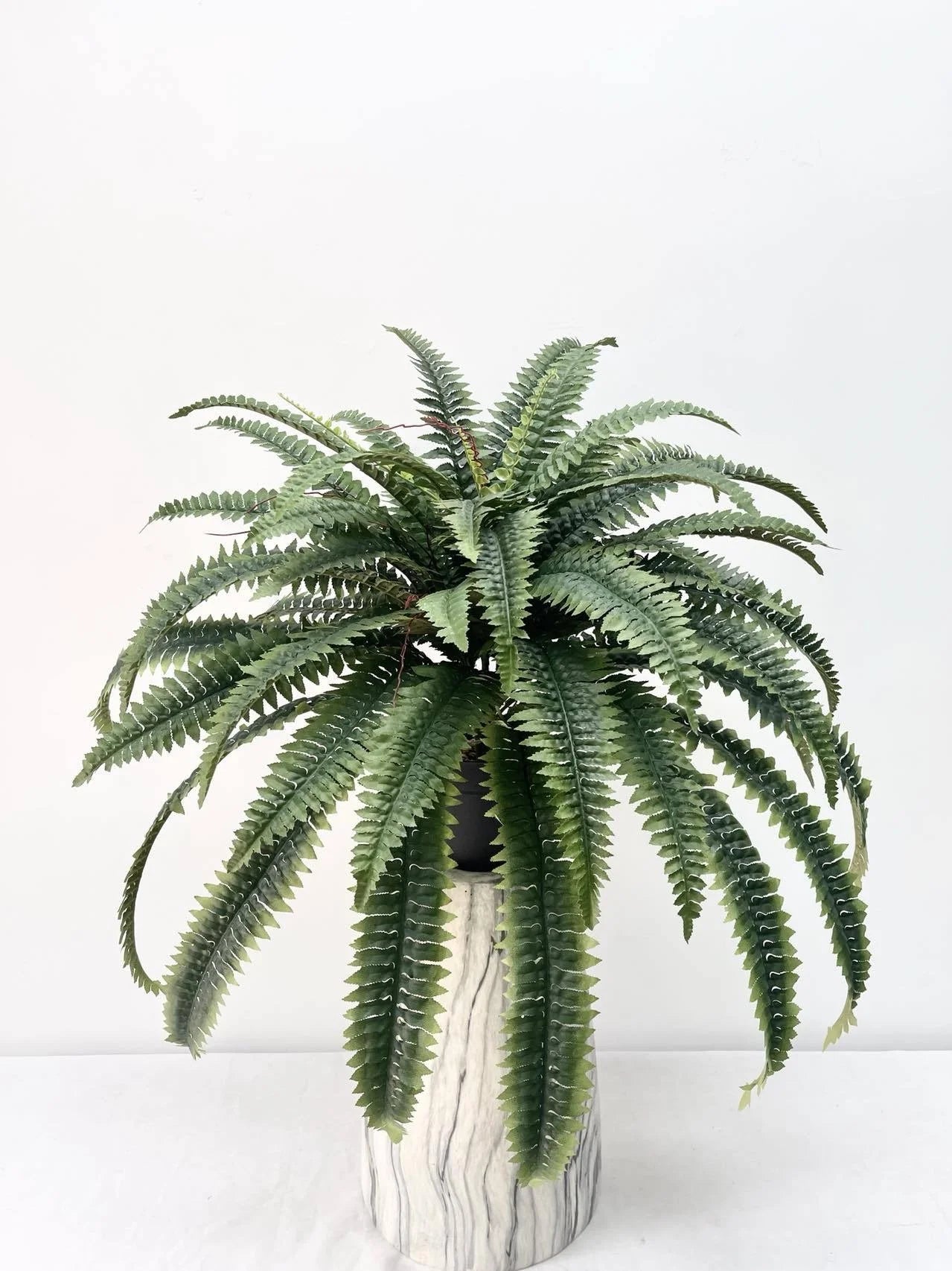 58 cm 24-Head Artificial Silk Ferns 24 Indoor/Outdoor Green Plastic Potted Plant Decorations