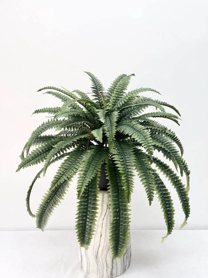 58 cm 24-Head Artificial Silk Ferns 24 Indoor/Outdoor Green Plastic Potted Plant Decorations