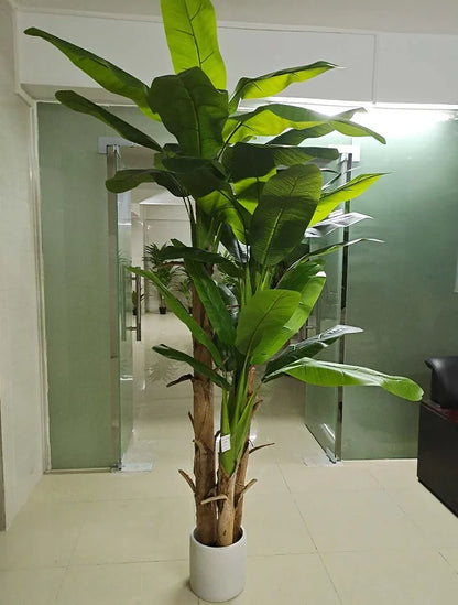 12ft Artificial Big Banana Plant Faxu Bonsai Home Office Plants Home Decoration Carton Box Plastic Leaves Plastic Palm Tree
