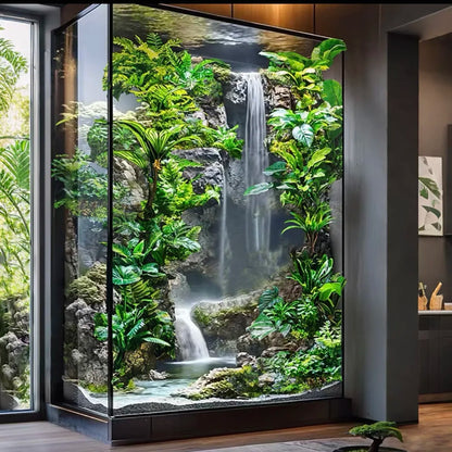 Touch Nature PE Material Artificial Landscape Waterfall System Topiary Wall Decoration for Indoor/Outdoor Use Artificial Grass