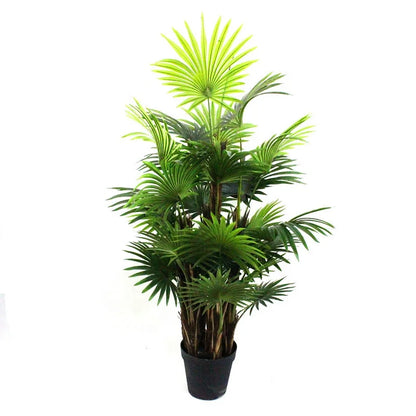 Wholesale Artificial Fan Palm Tree 180cm PE Trunk Steel Leaves Plastic Fabric 5-8 Year Lifespan Olive Leaf Type Artificial Plant