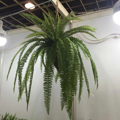 58 cm 24-Head Artificial Silk Ferns 24 Indoor/Outdoor Green Plastic Potted Plant Decorations