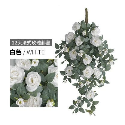Stylish 80cm Artificial Rose Vine Rattan Wall Decor Unique Fabric Indoor Plants Shrubs OV Brand 3-5 Days Delivery