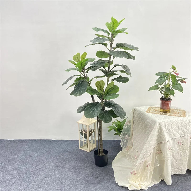 Large Artificial Fiddle Leaf Fig Tree with Plastic Trunk Eco-Friendly Waterproof 1.5m-2.1m Sizes Beautiful Big Leaf House Plants