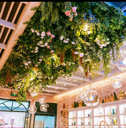 Faxu Christmas Tree Ceiling Decoration Vertical Green Plants and Flowers Wedding Ornament
